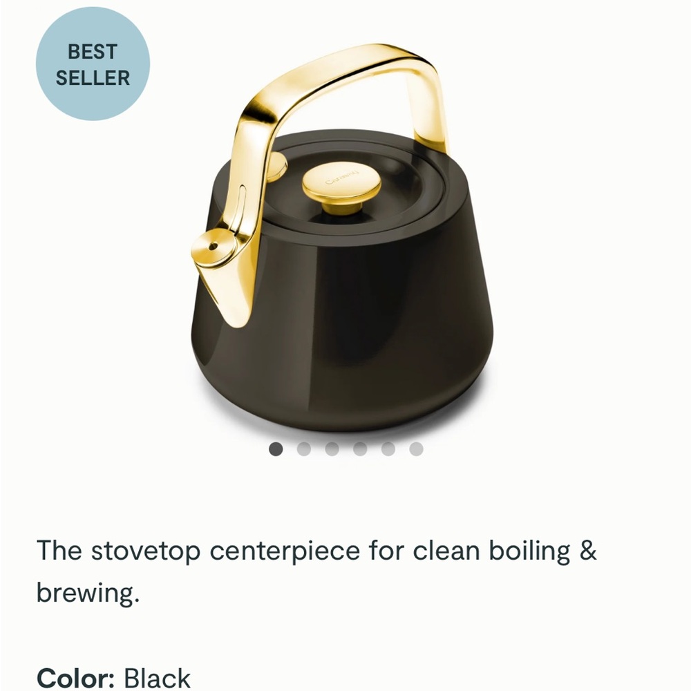 Caraway whistling tea kettle black and gold